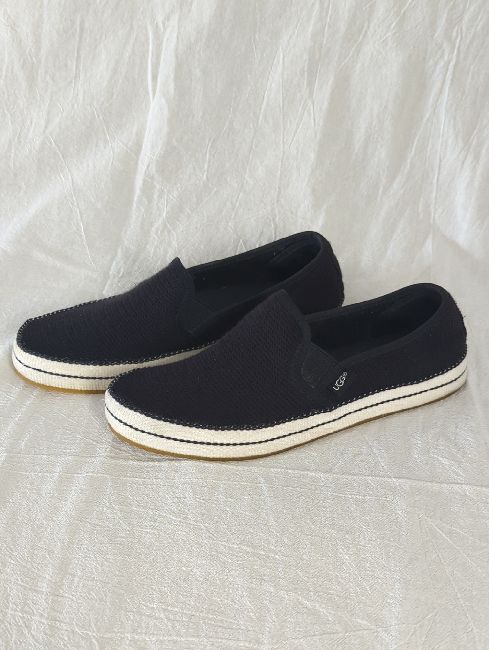 UGG Bren Black Mesh Slip On Sneakers Shoes Loafers Womens Size 6.5